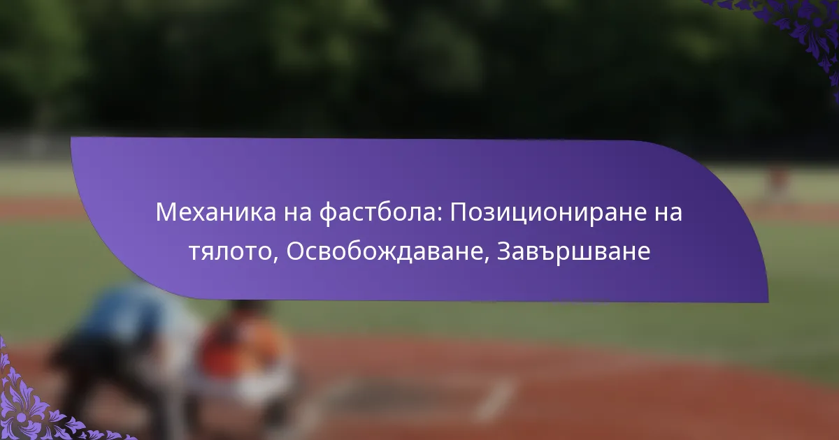 Механика на фастбола: Позициониране на тялото, Освобождаване, Завършване
